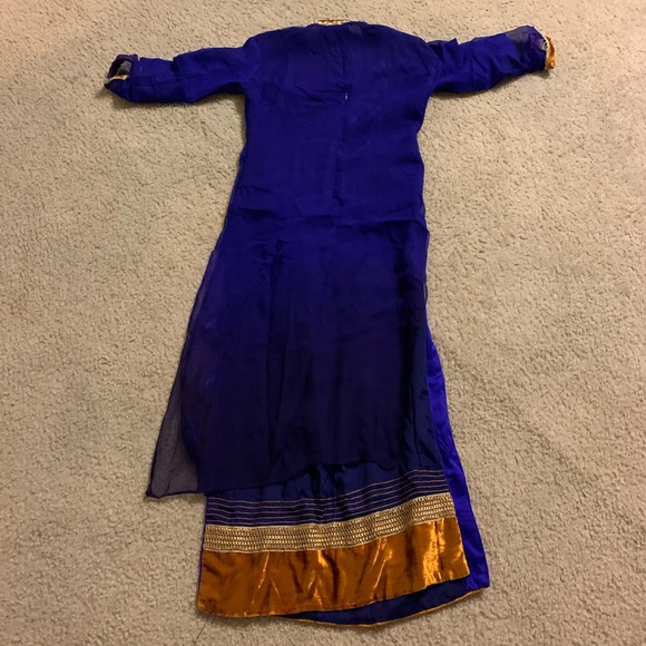 Pakistani/Indian Royal Blue/gold/orange 3 piece!💙 - Picture 5 of 9